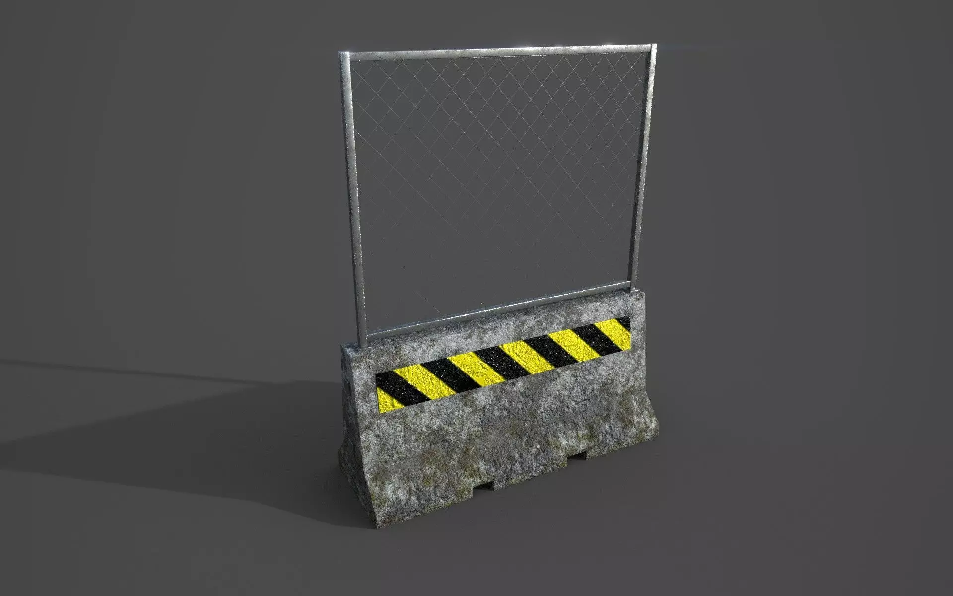 Concrete barrier  Low-poly 3D model_0