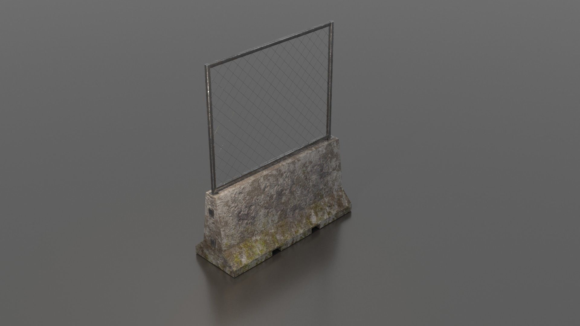 Concrete barrier  Low-poly 3D model_40