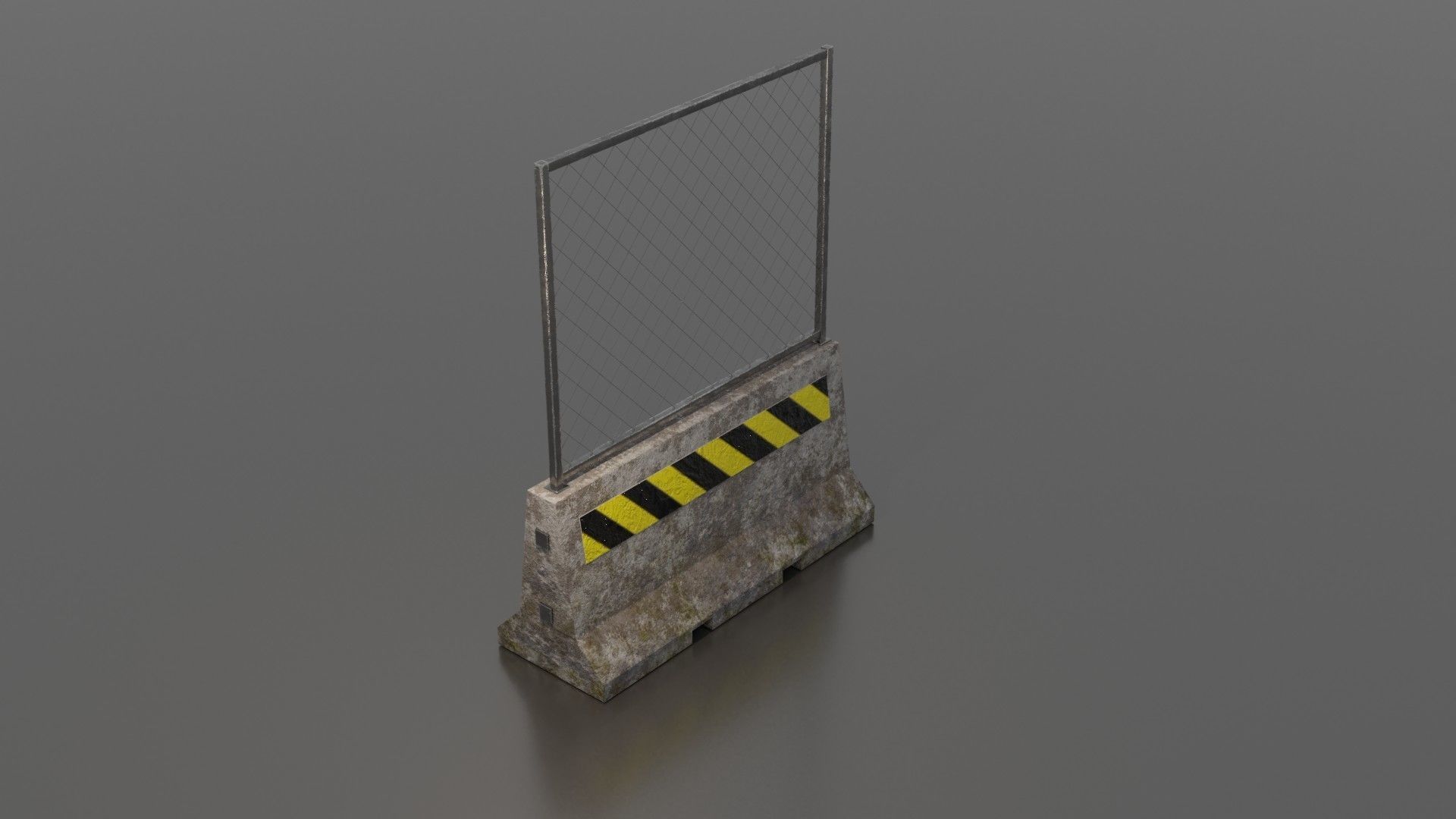 Concrete barrier  Low-poly 3D model_31