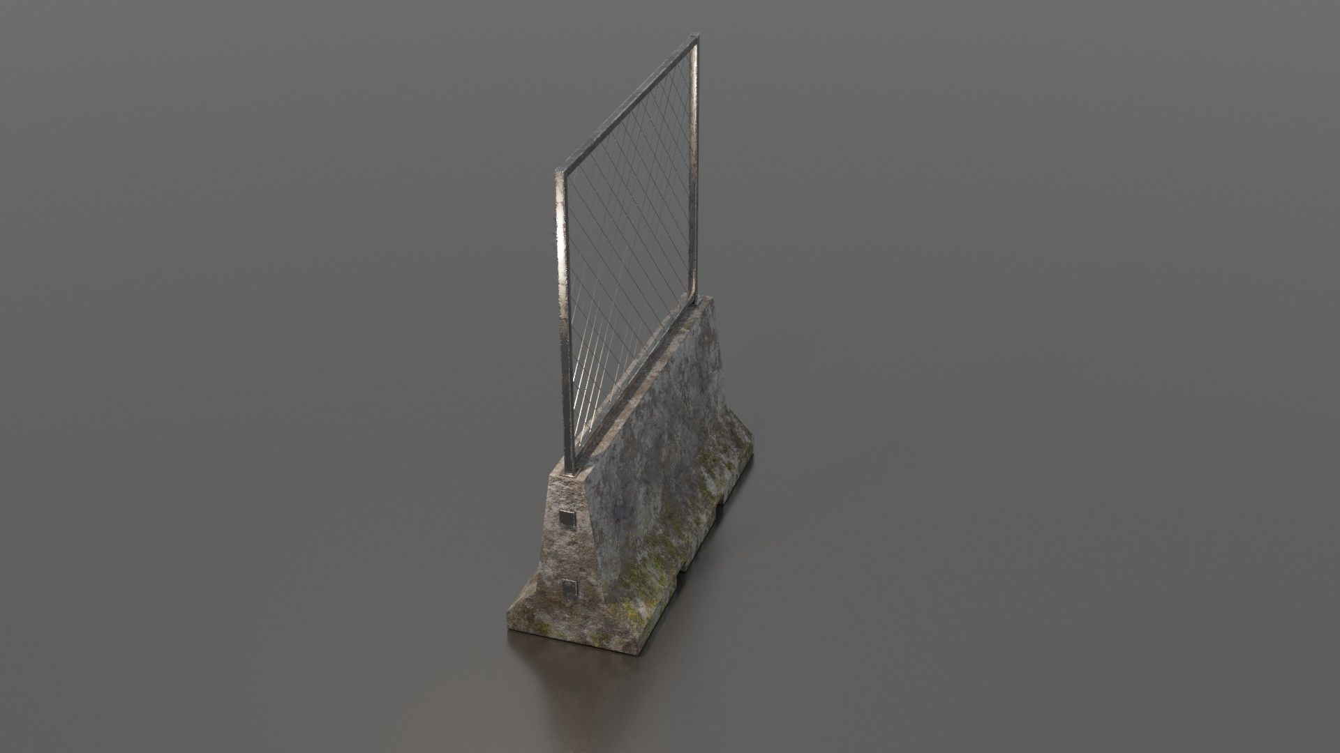 Concrete barrier  Low-poly 3D model_24