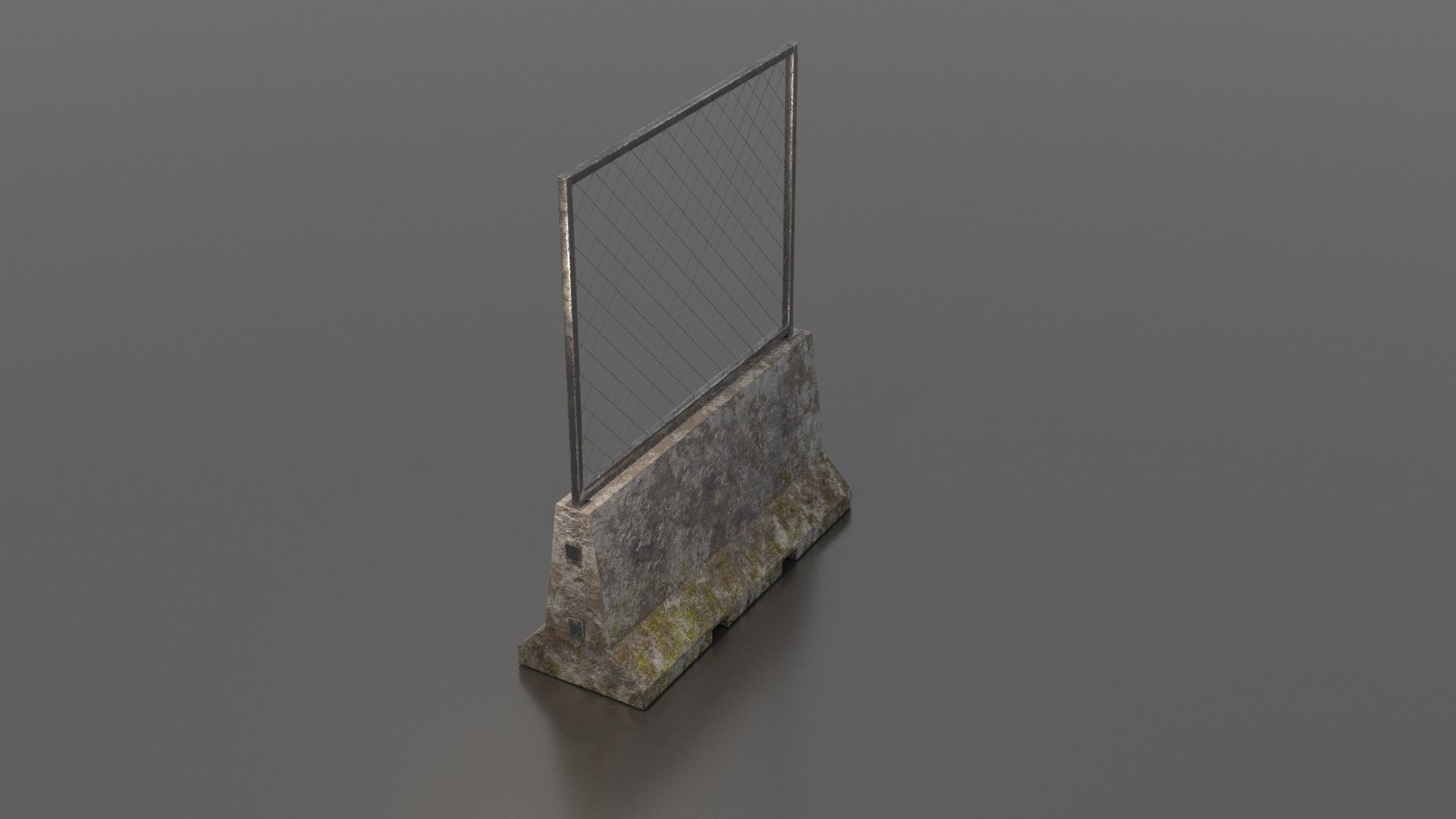 Concrete barrier  Low-poly 3D model_23