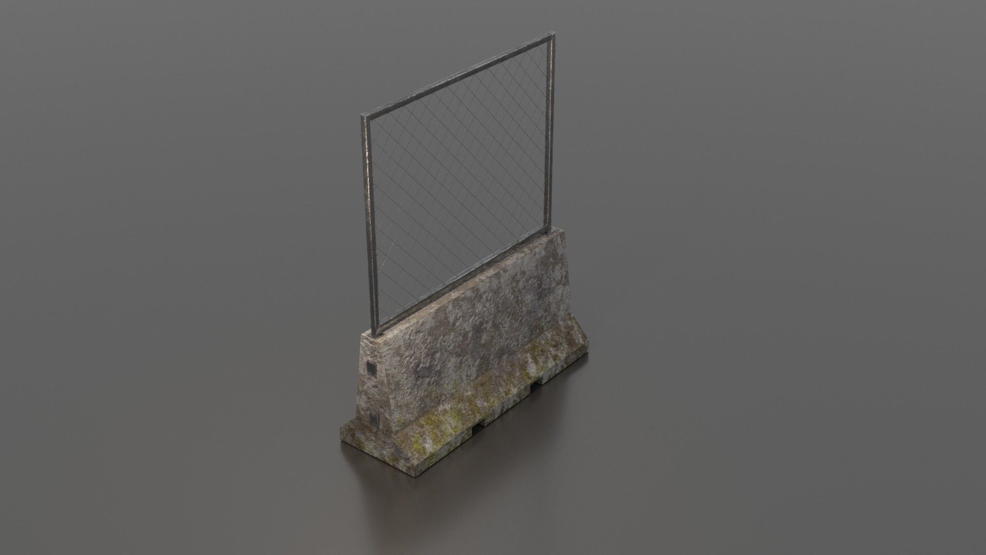 Concrete barrier  Low-poly 3D model_22