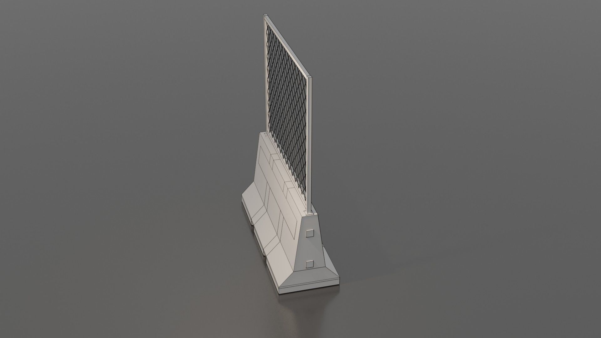 Concrete barrier  Low-poly 3D model_6