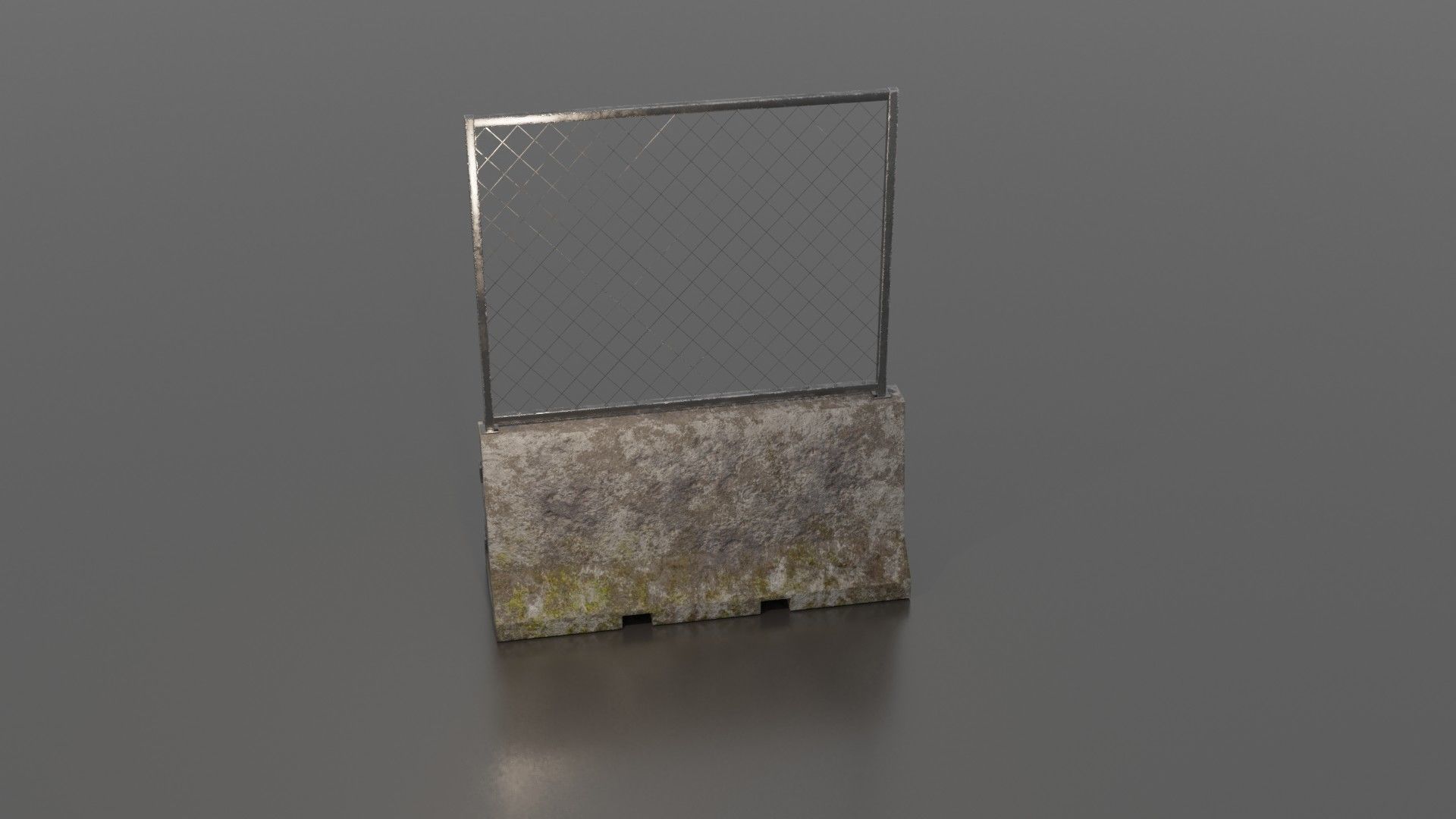 Concrete barrier  Low-poly 3D model_37