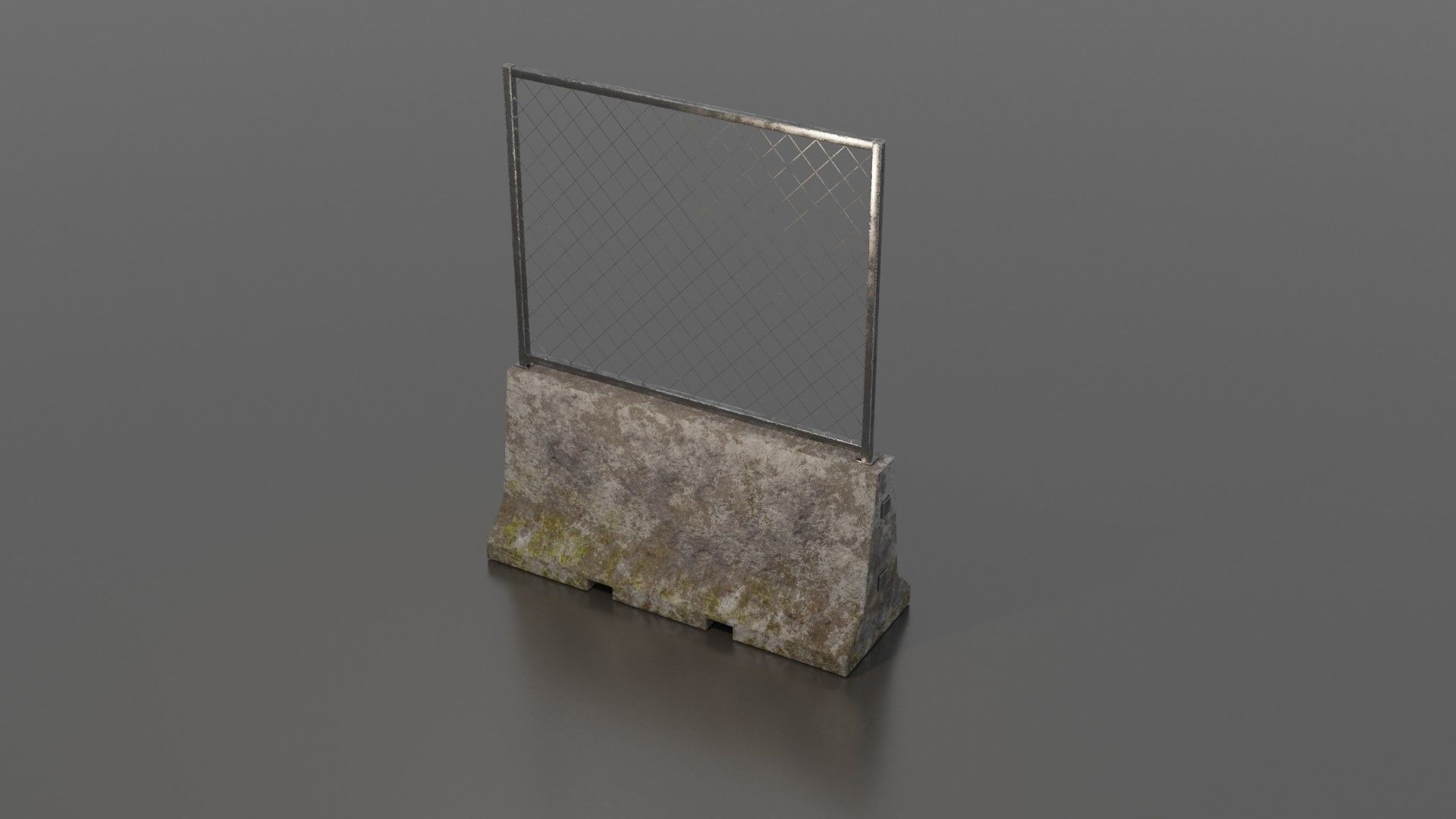 Concrete barrier  Low-poly 3D model_35