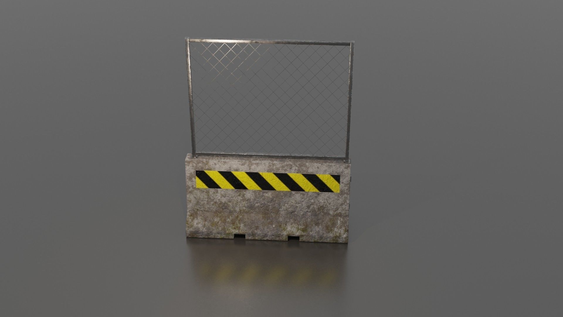 Concrete barrier  Low-poly 3D model_29