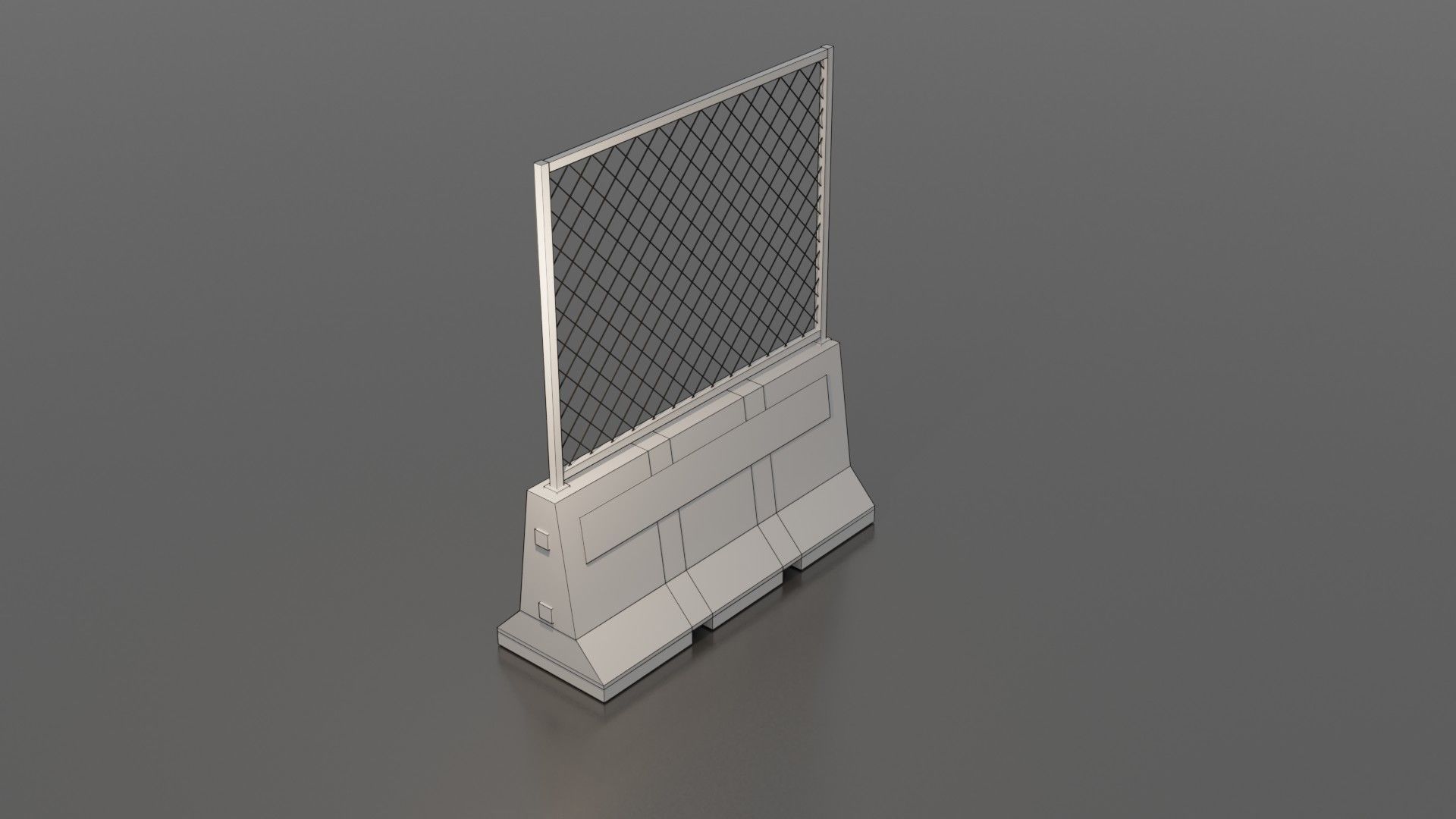 Concrete barrier  Low-poly 3D model_11