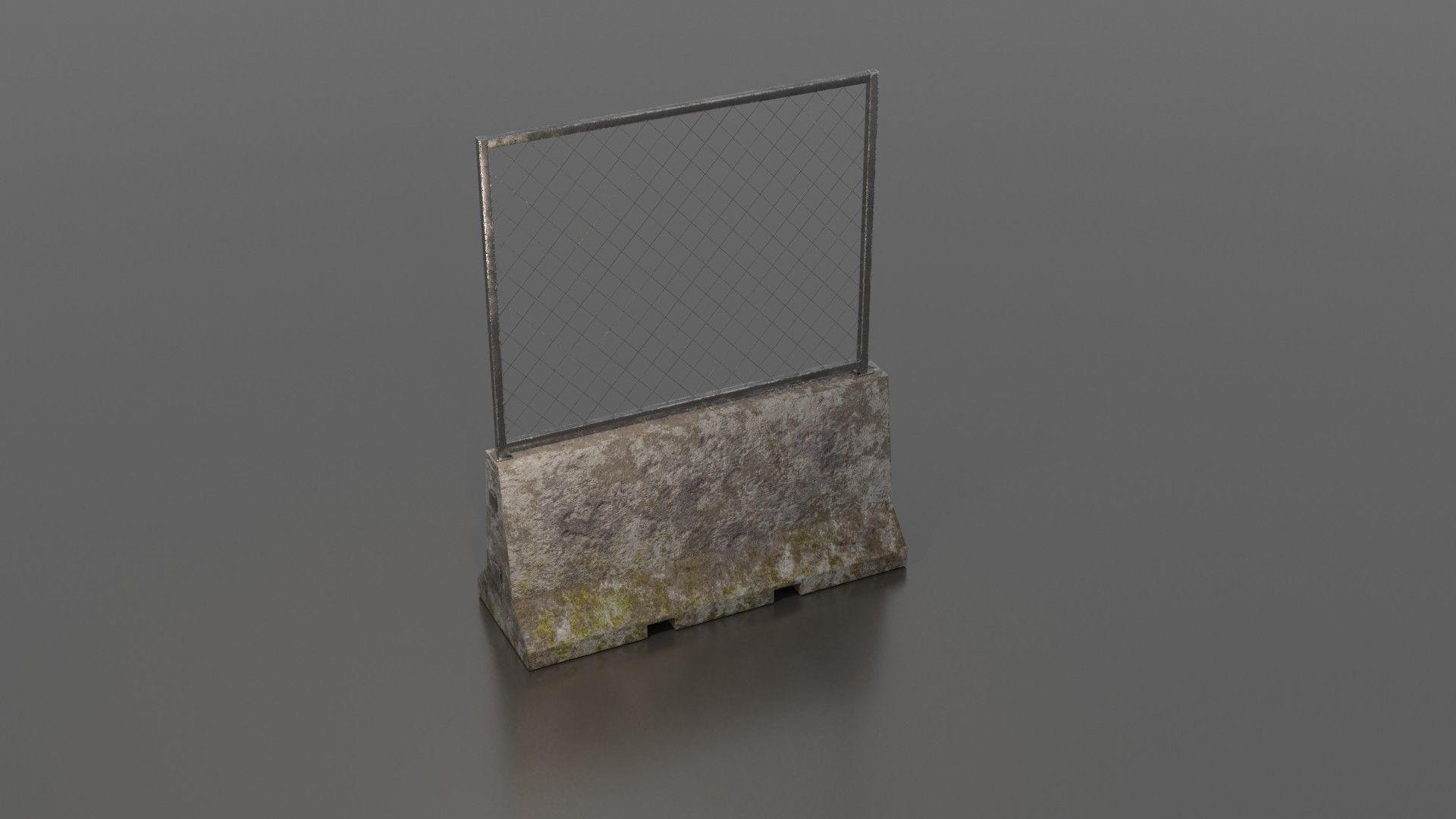Concrete barrier  Low-poly 3D model_38