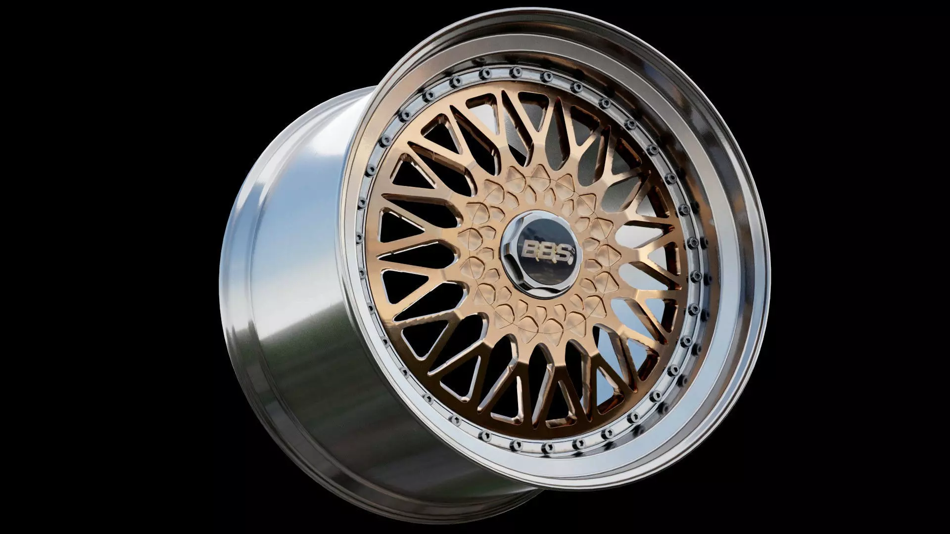 BBS RS Gold - Diamond Cut - Rim 3D model