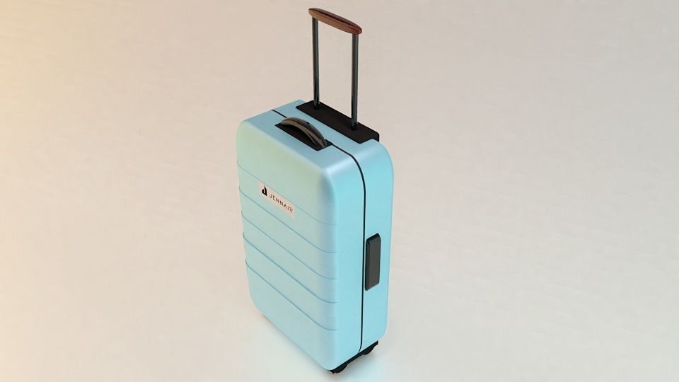 Suitcase on wheels 3D model_3