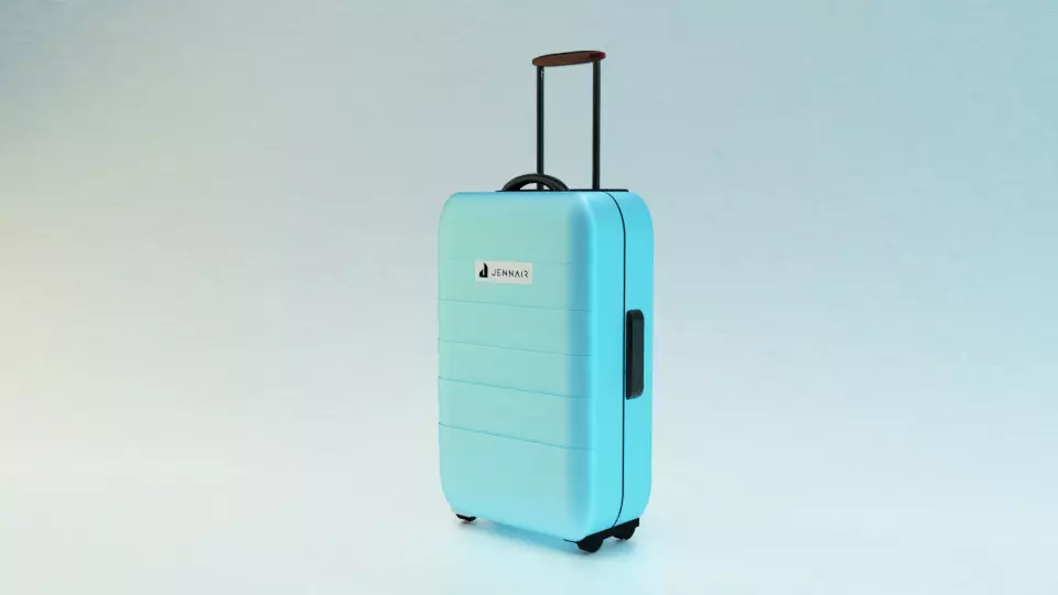 Suitcase on wheels 3D model_0