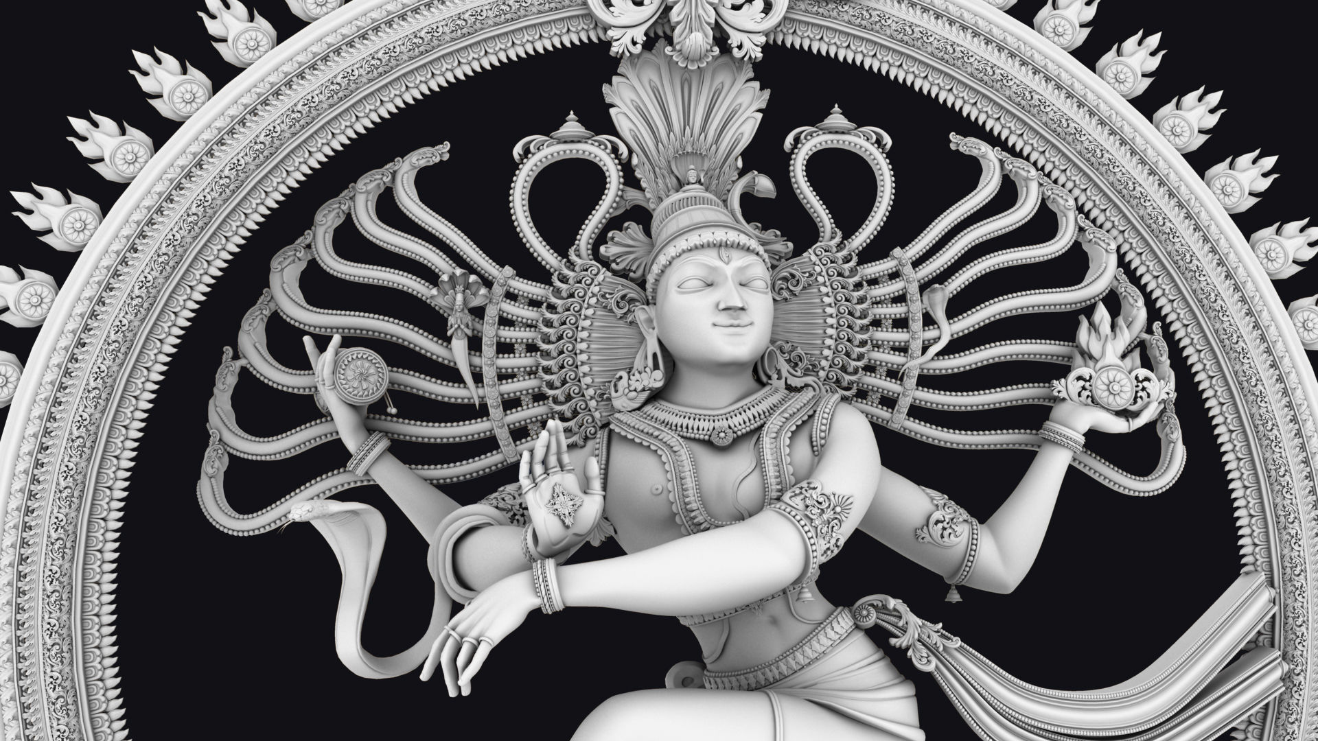 Nataraja statue 3d model 3D model_11
