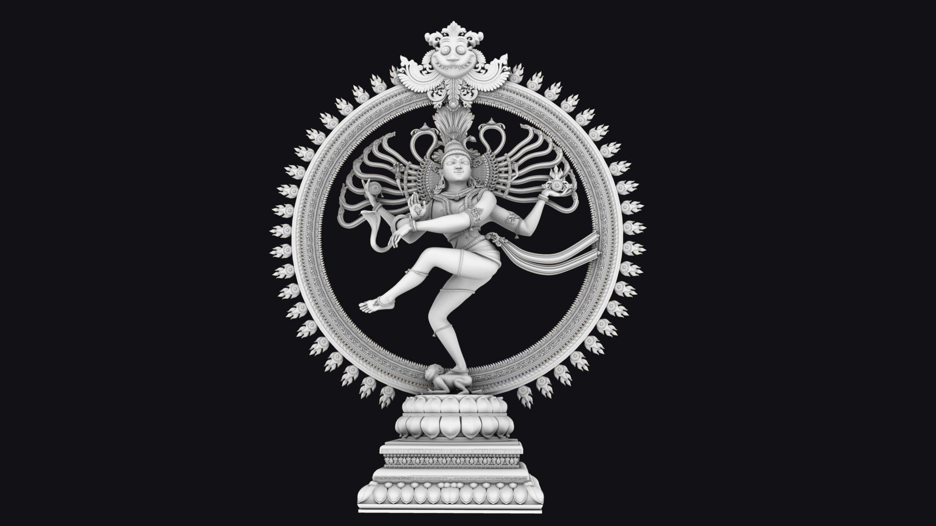 Nataraja statue 3d model 3D model_12