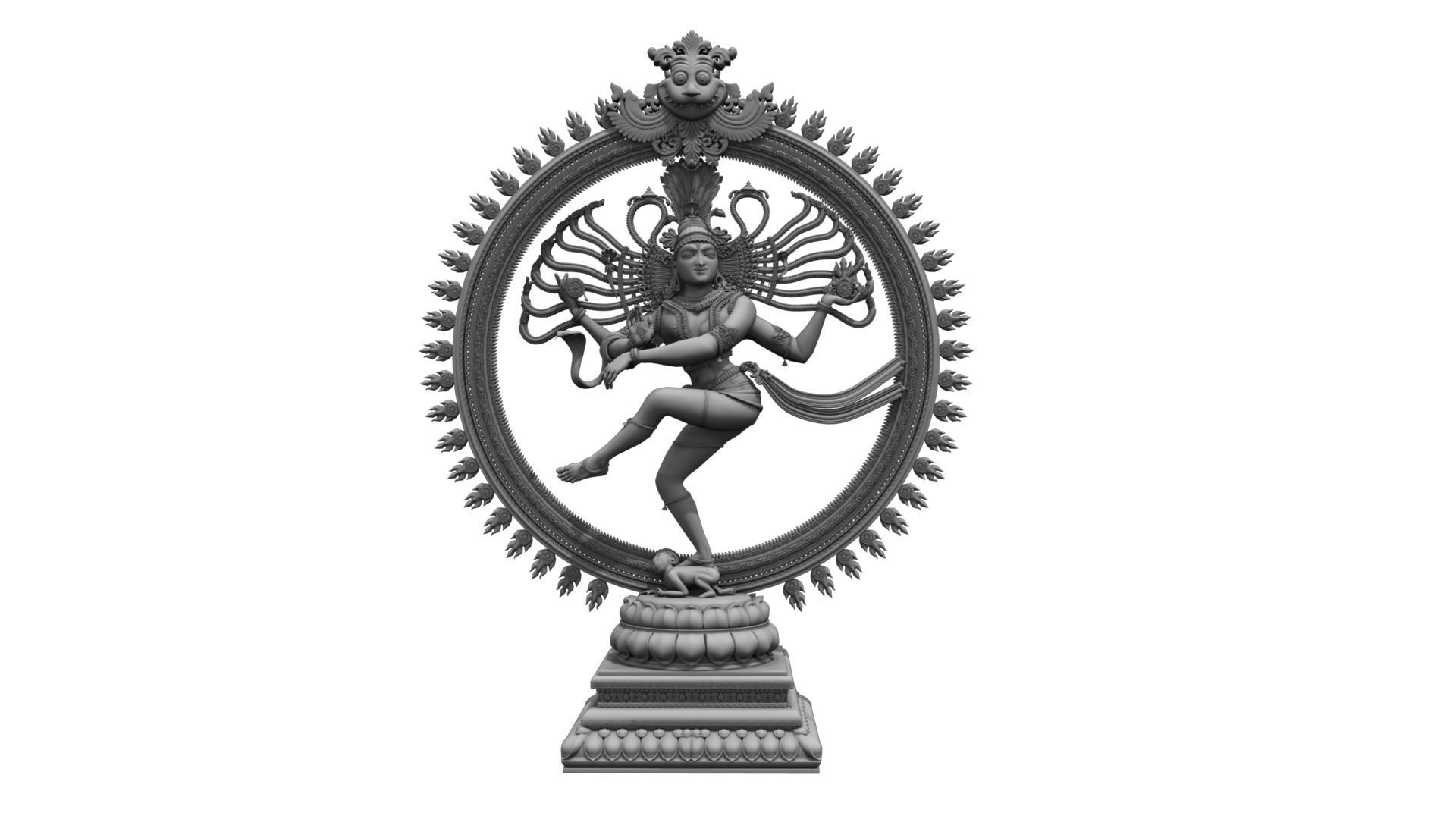 Nataraja statue 3d model 3D model_8