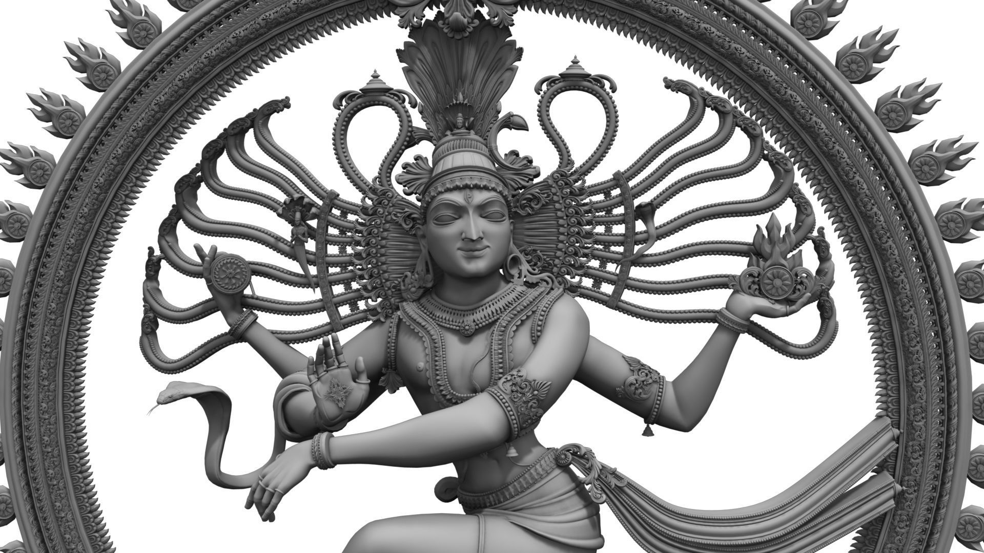 Nataraja statue 3d model 3D model_16