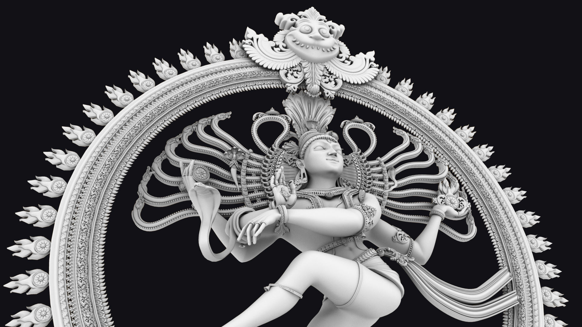 Nataraja statue 3d model 3D model_10