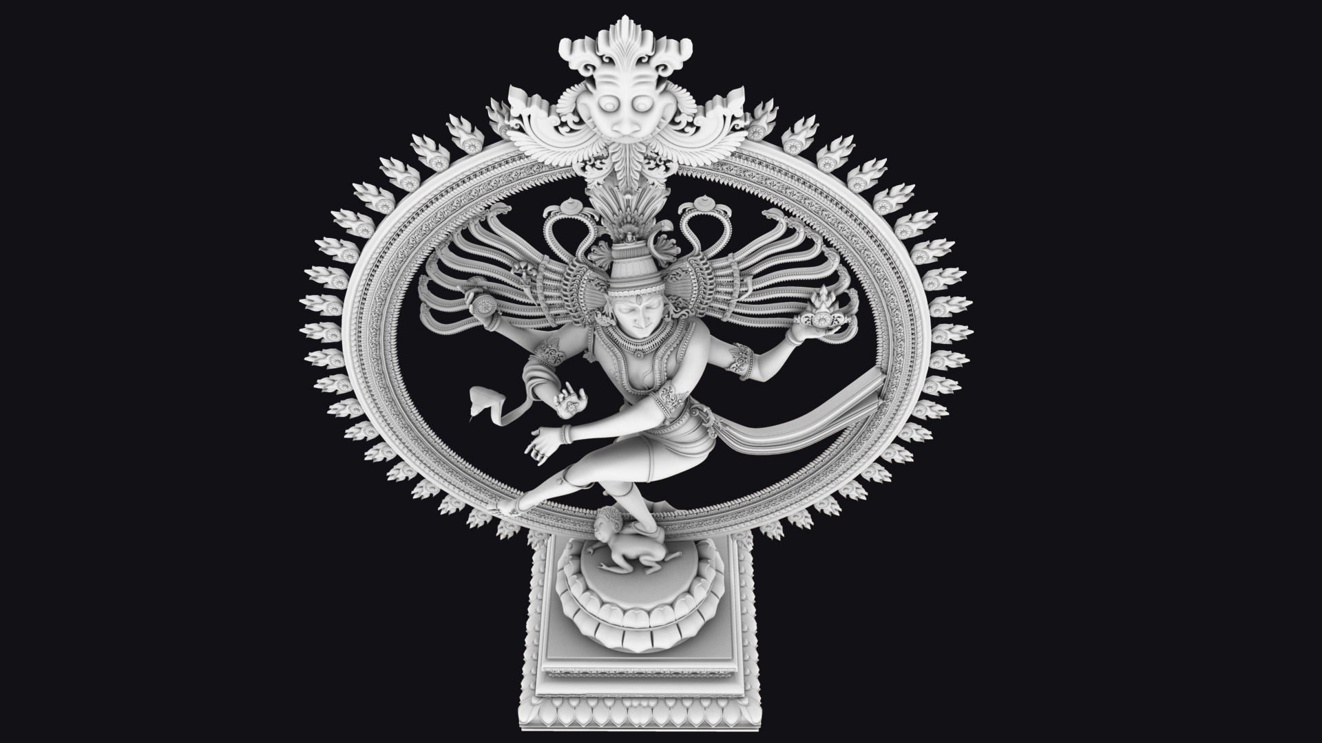 Nataraja statue 3d model 3D model_9