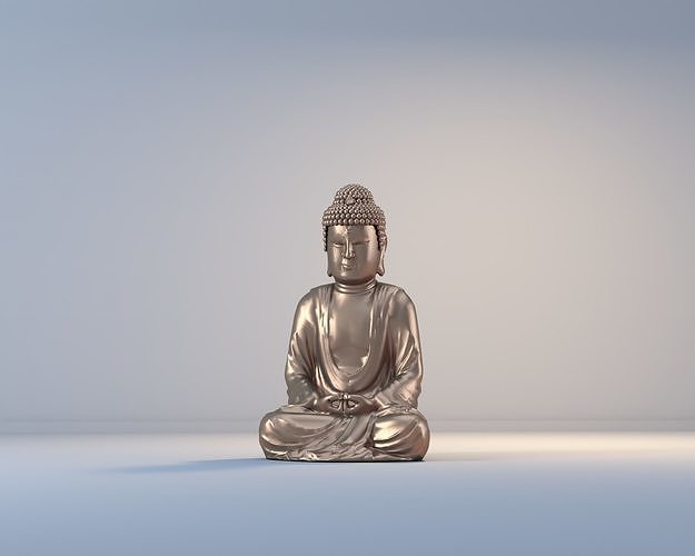 Budha Sculpture  Low-poly 3D model