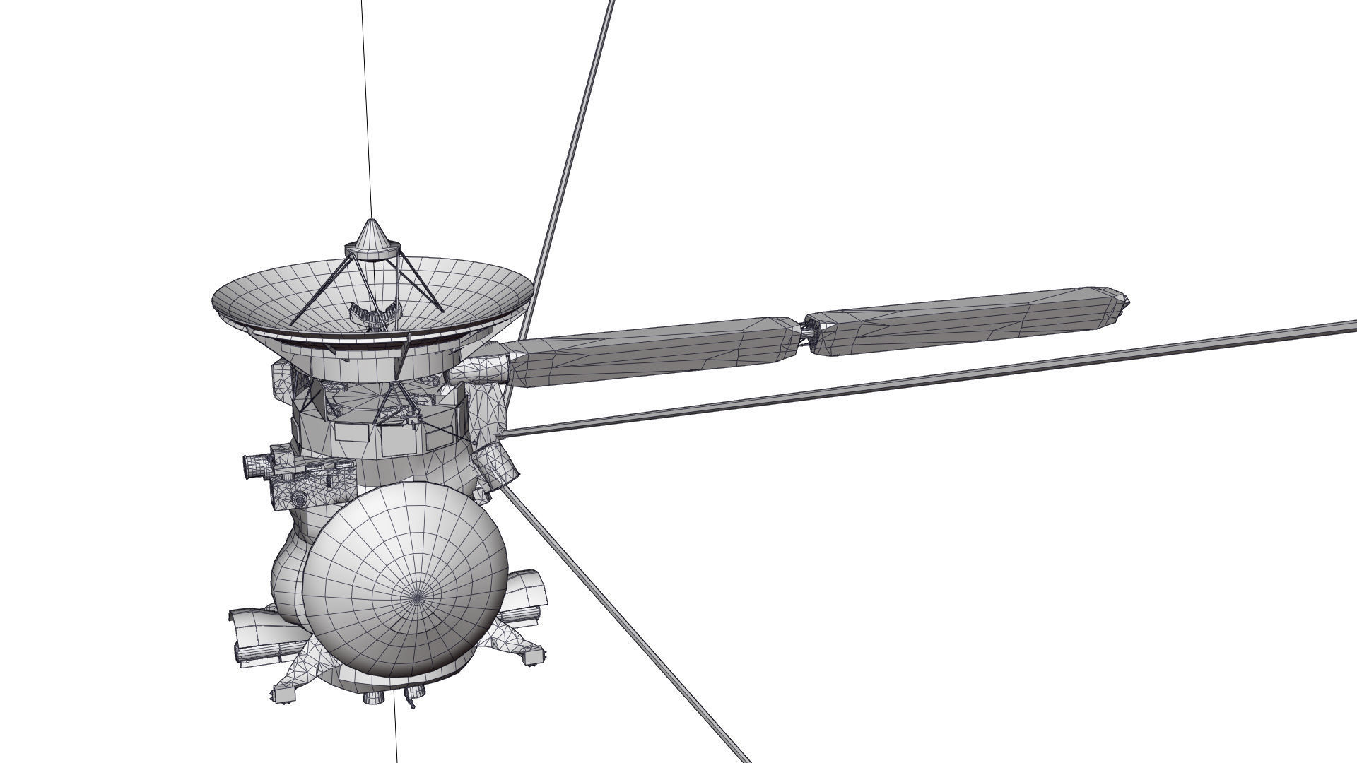 Cassini Huygens Low-poly 3D model_14