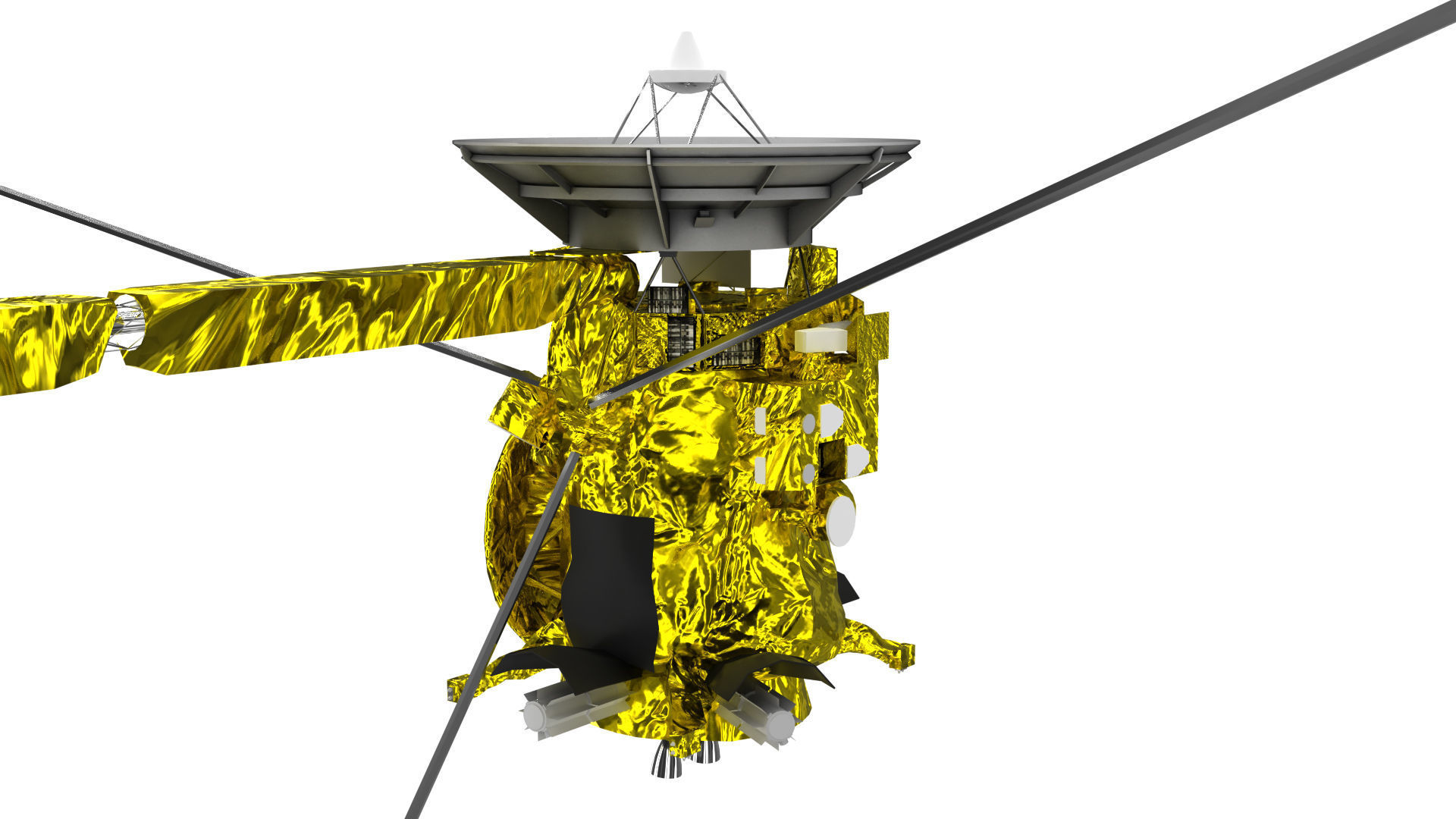 Cassini Huygens Low-poly 3D model_1