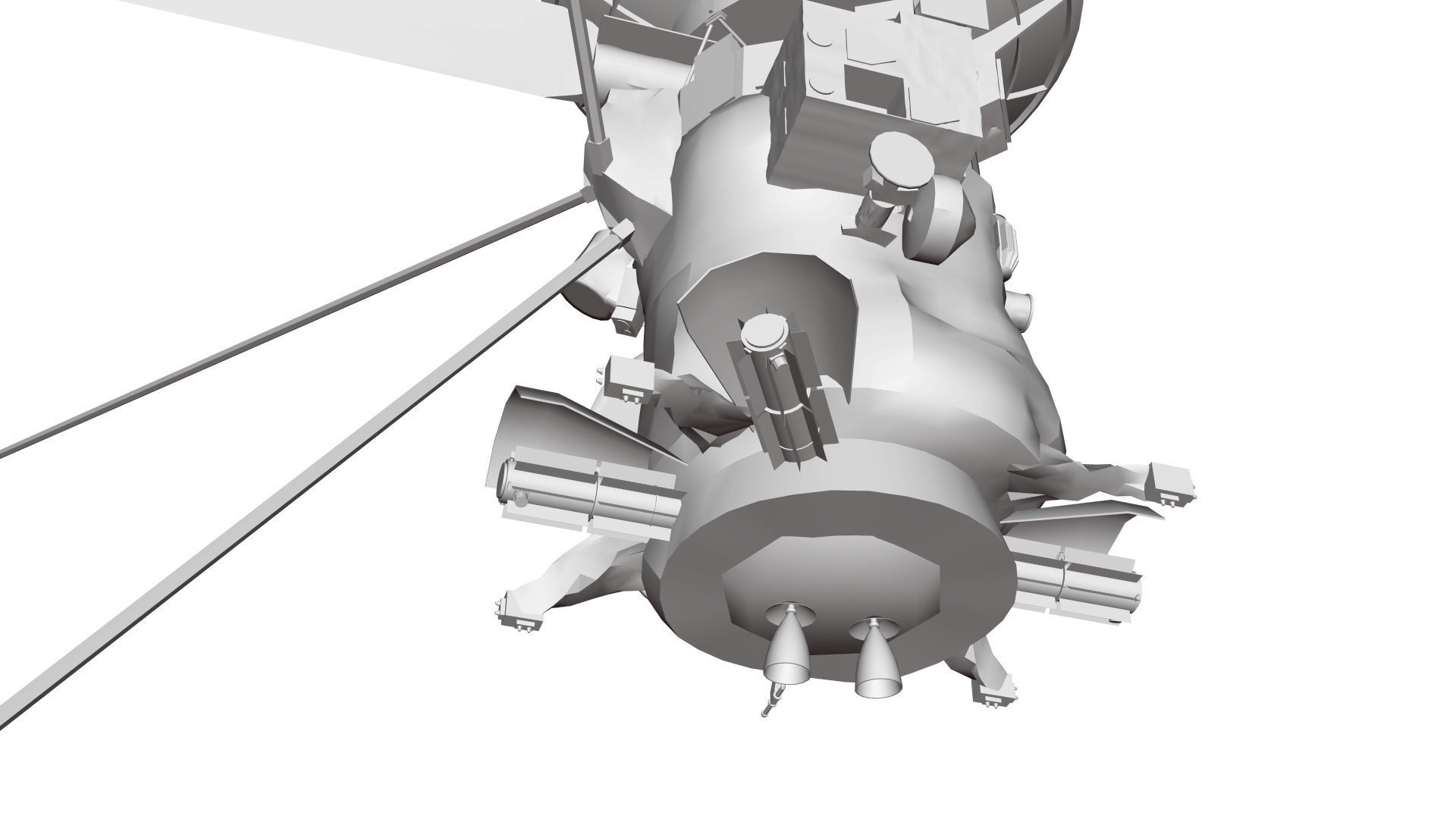 Cassini Huygens Low-poly 3D model_9