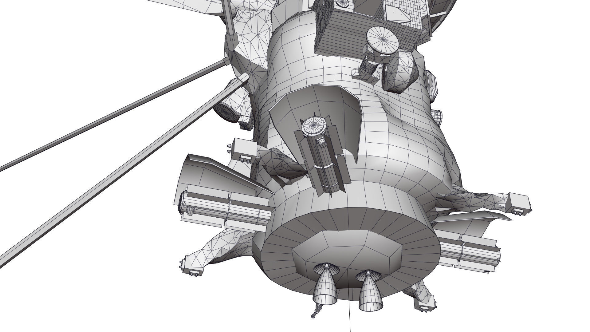 Cassini Huygens Low-poly 3D model_16