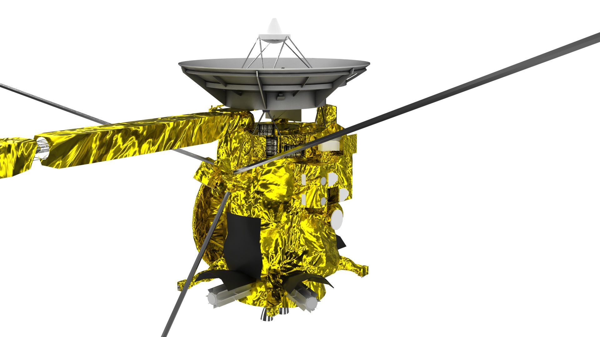 Cassini Huygens Low-poly 3D model_2