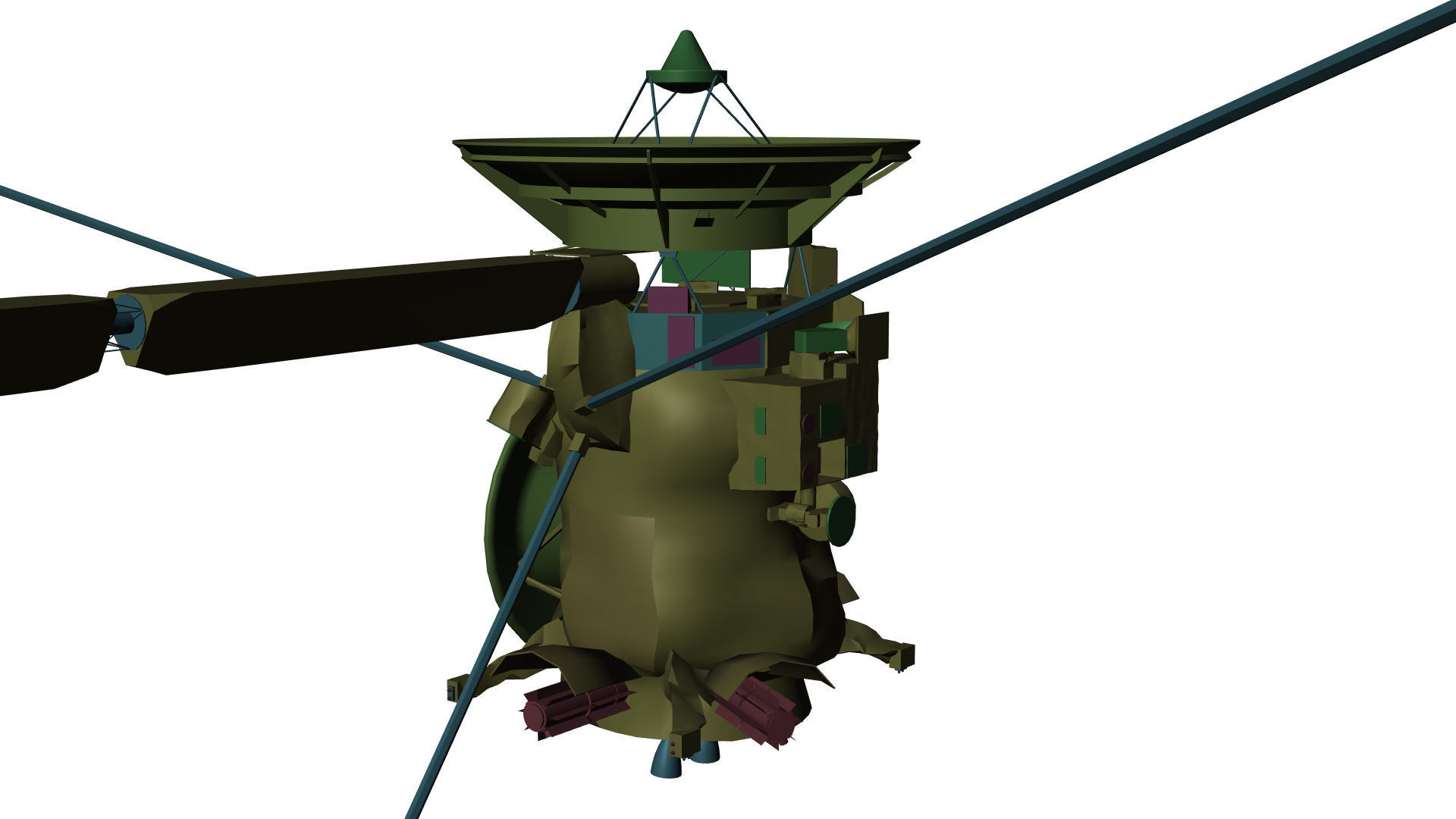 Cassini Huygens Low-poly 3D model_10