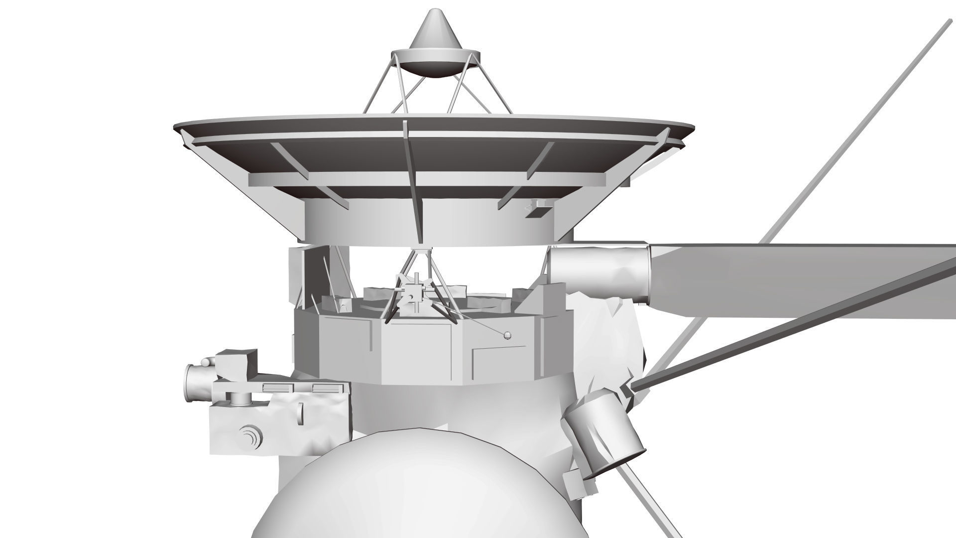 Cassini Huygens Low-poly 3D model_12