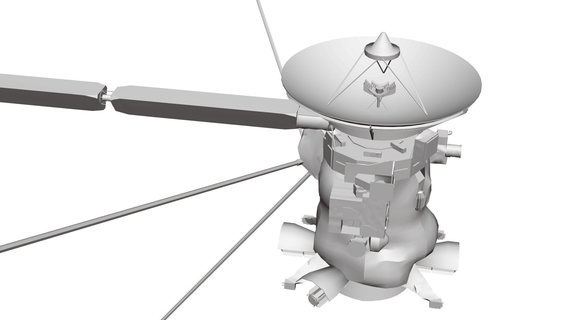 Cassini Huygens Low-poly 3D model_7