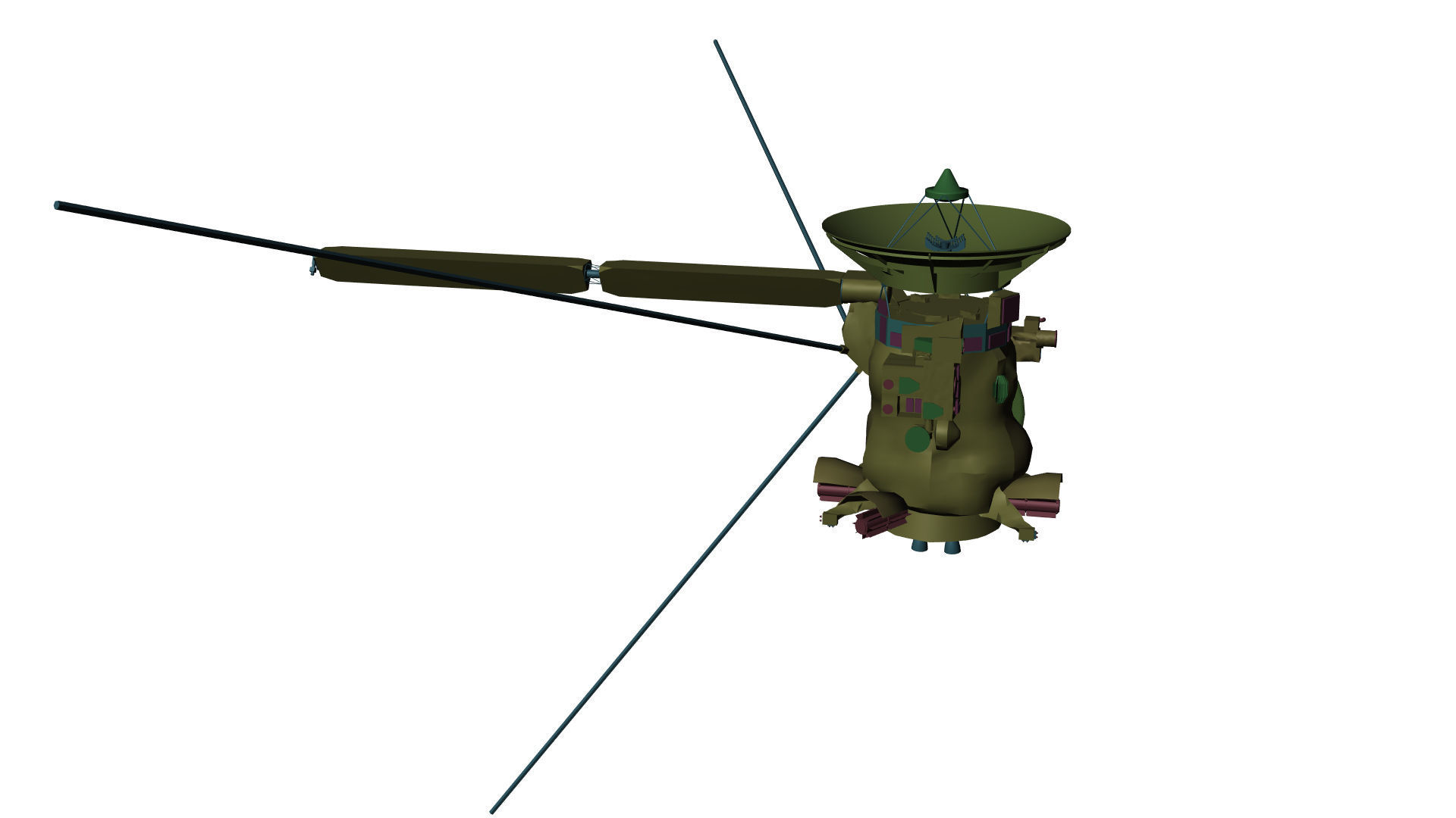 Cassini Huygens Low-poly 3D model_11