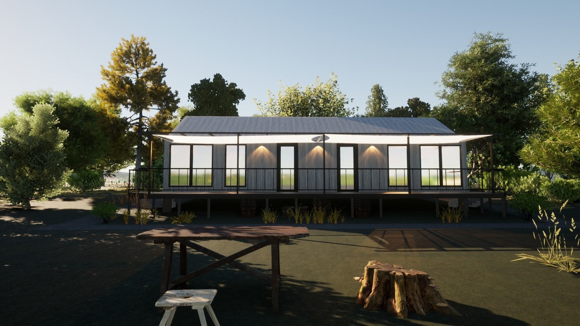 Revit Modern country house 1 3D model_8