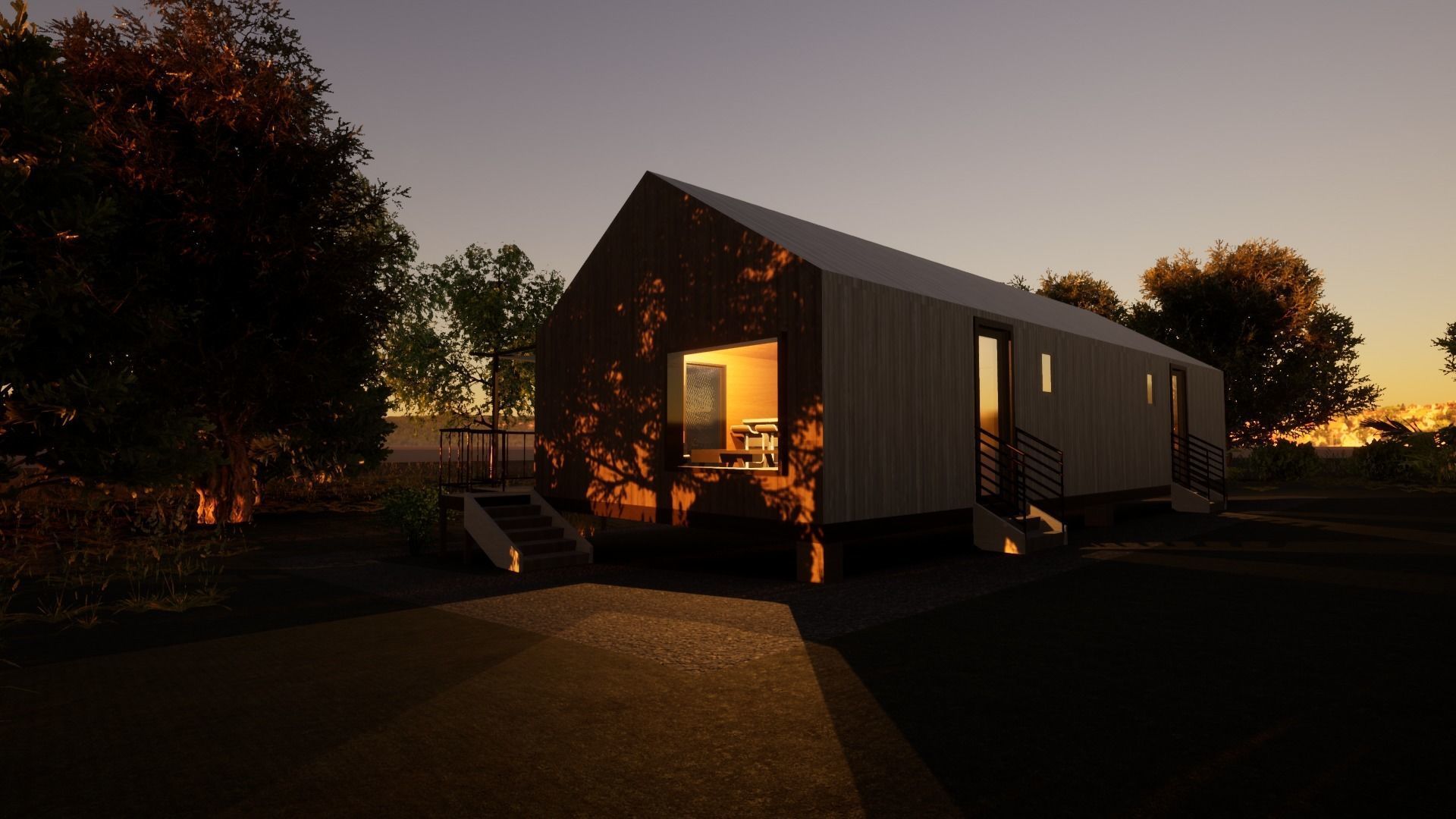 Revit Modern country house 1 3D model_2