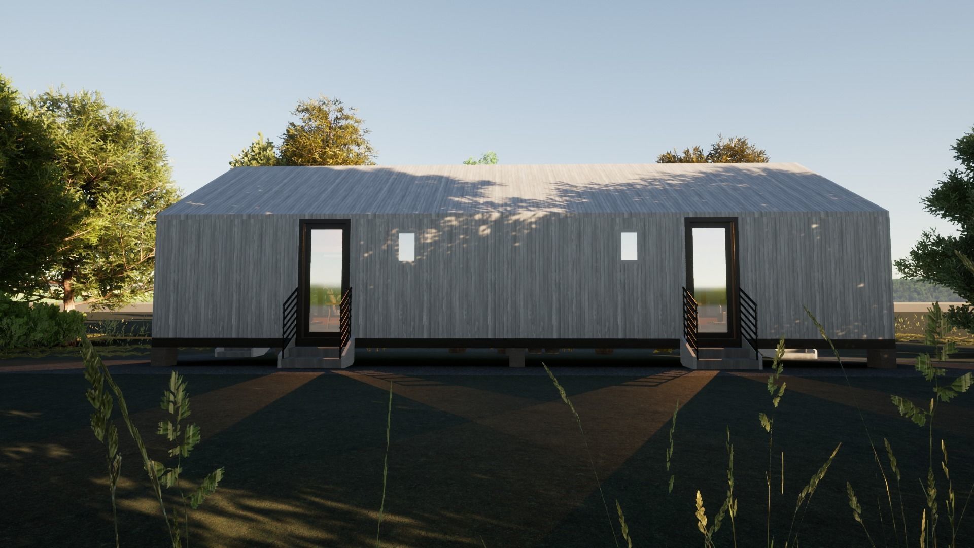 Revit Modern country house 1 3D model_10