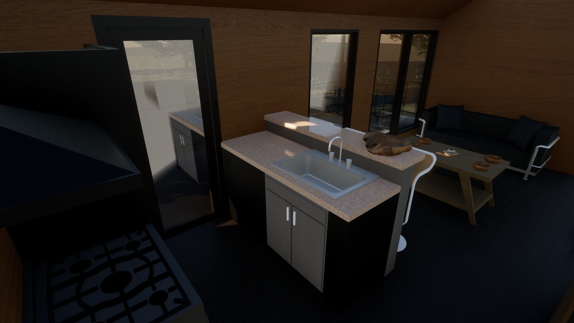 Revit Modern country house 1 3D model_21