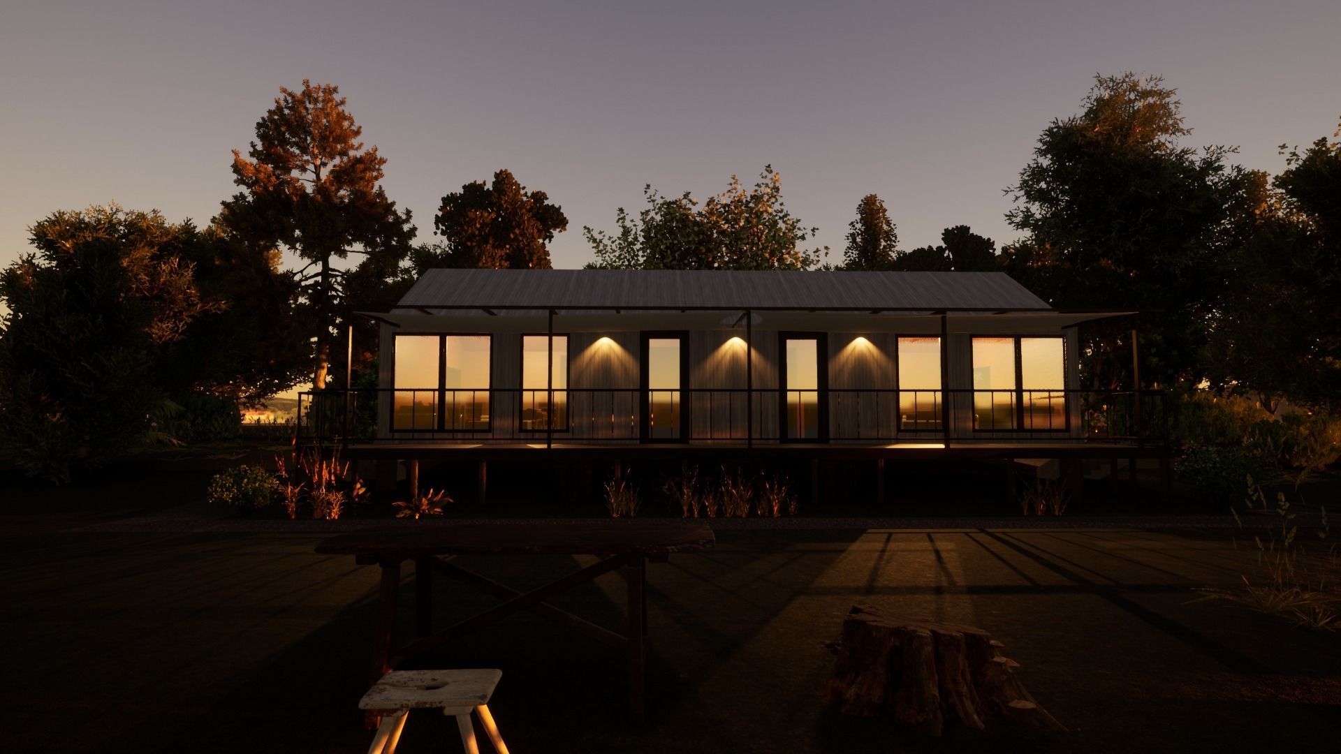 Revit Modern country house 1 3D model_7