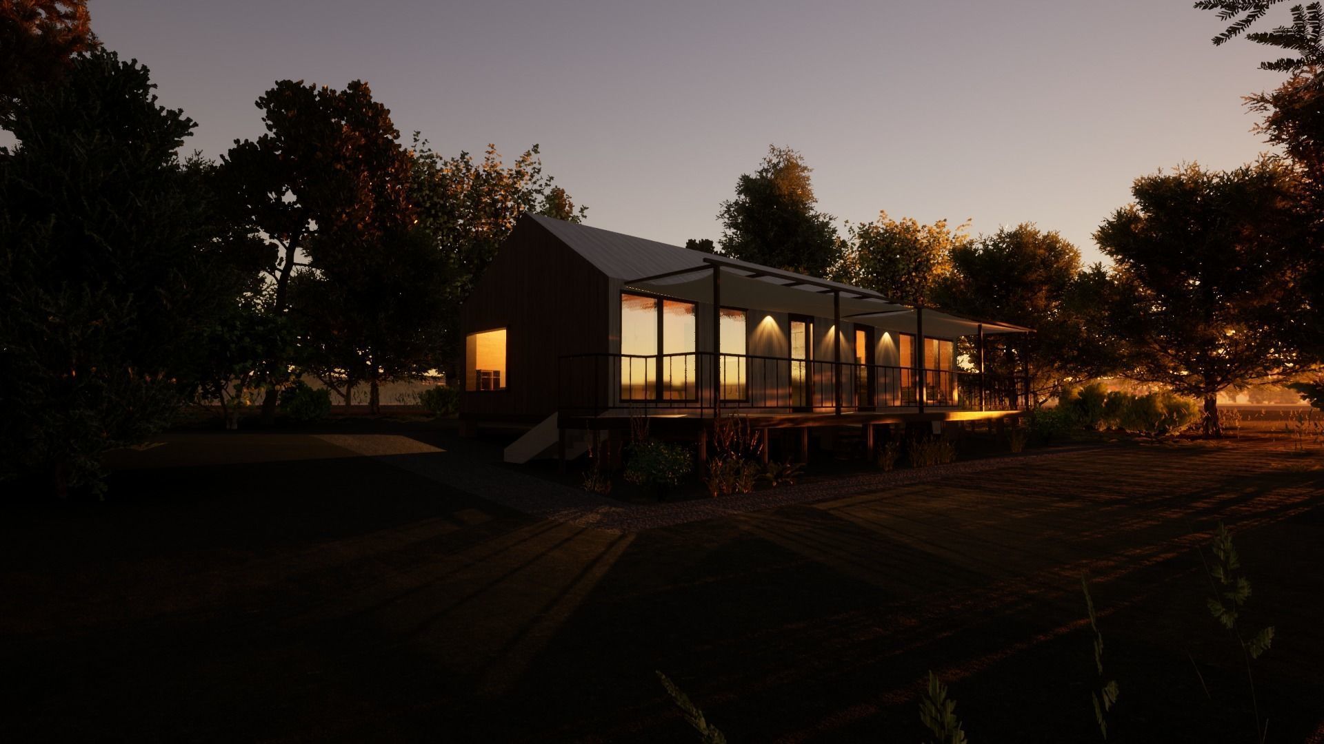 Revit Modern country house 1 3D model_5