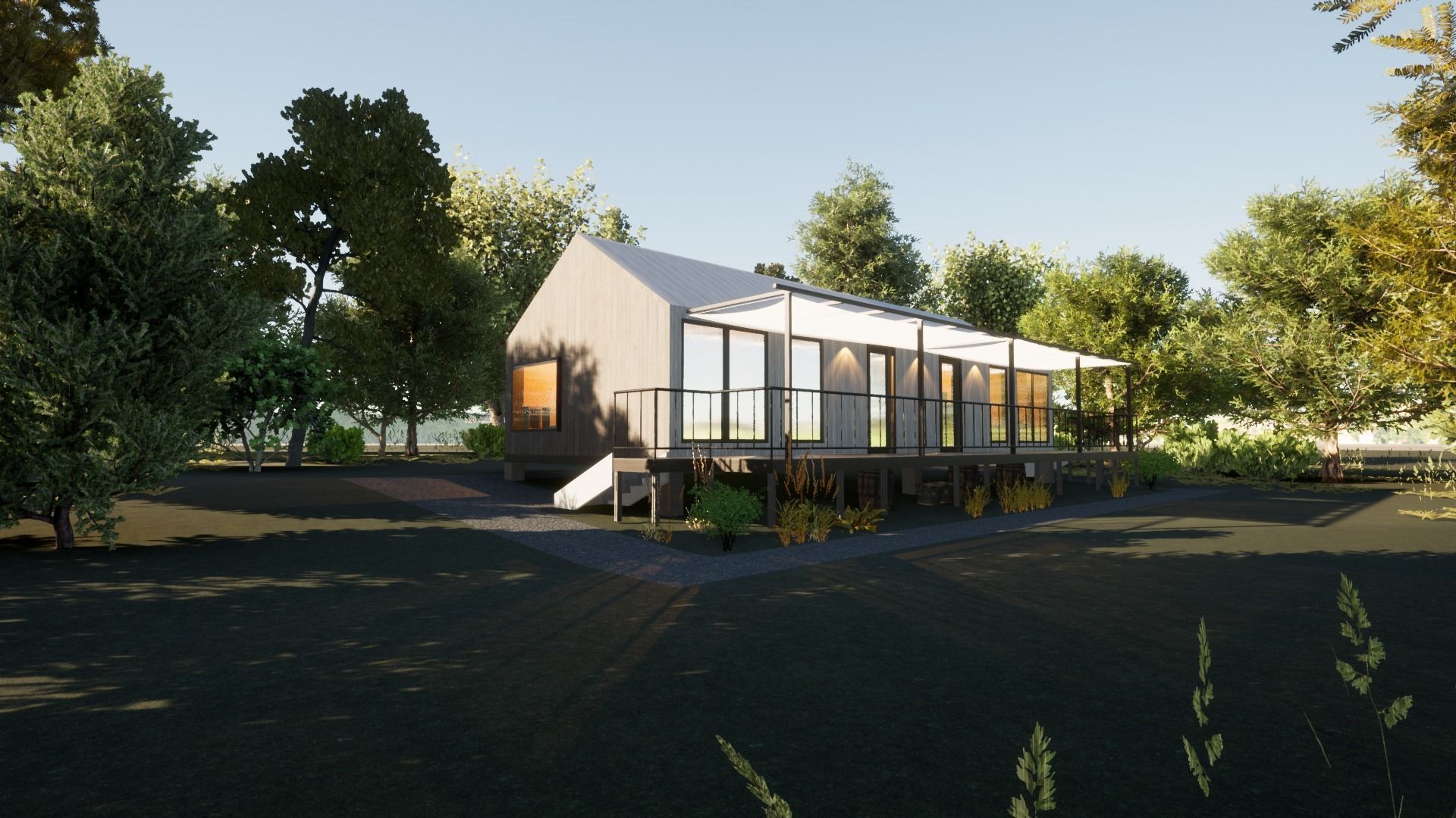 Revit Modern country house 1 3D model_6