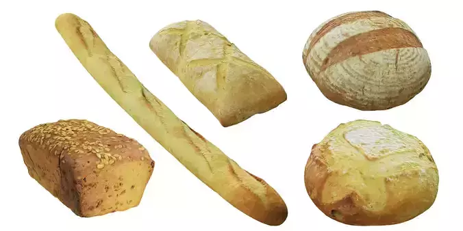 Bread BLENDER 3D Model Cycles