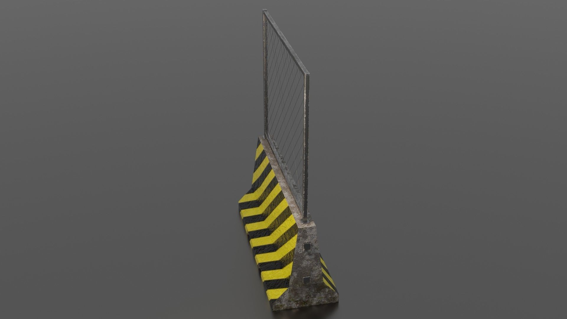 Concrete barrier  Low-poly 3D model_34