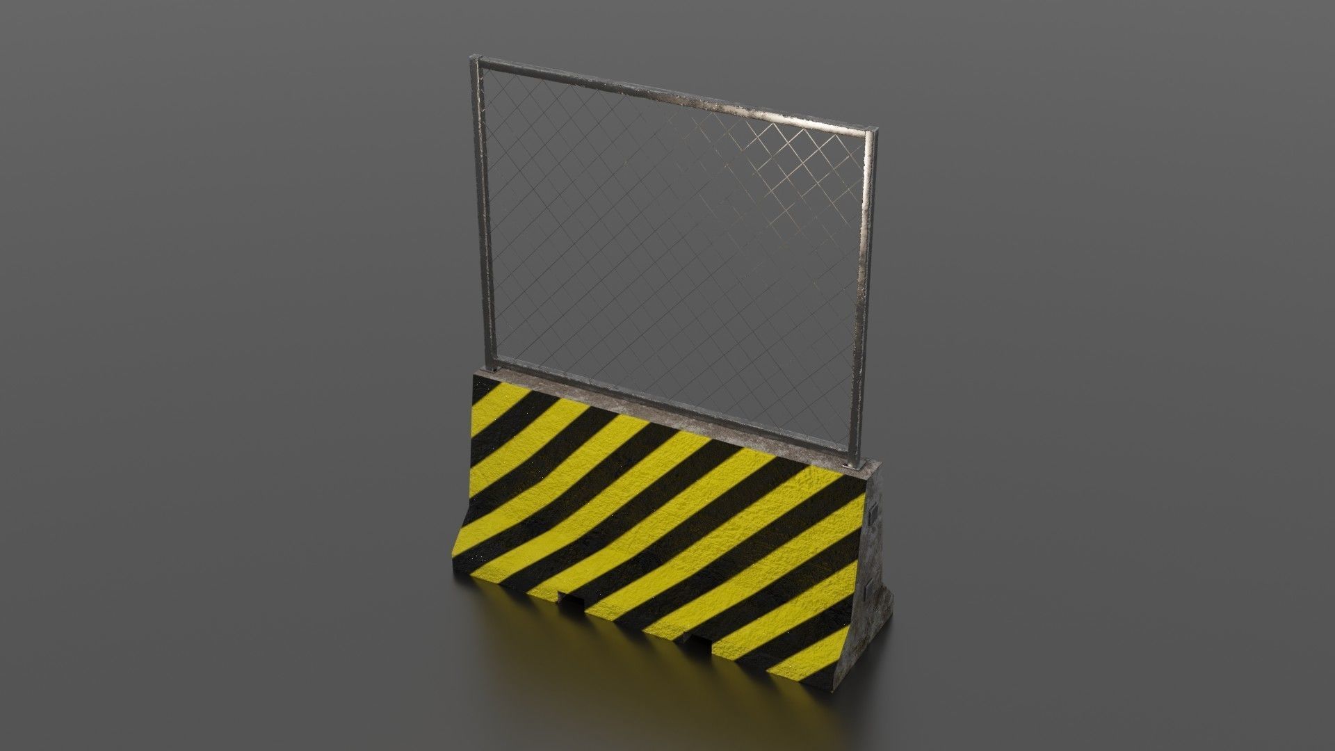 Concrete barrier  Low-poly 3D model_36