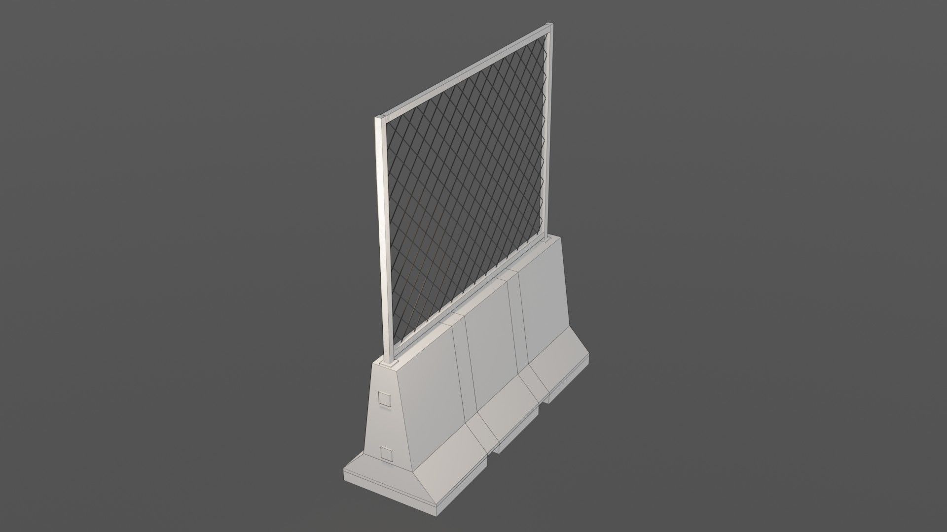 Concrete barrier  Low-poly 3D model_3