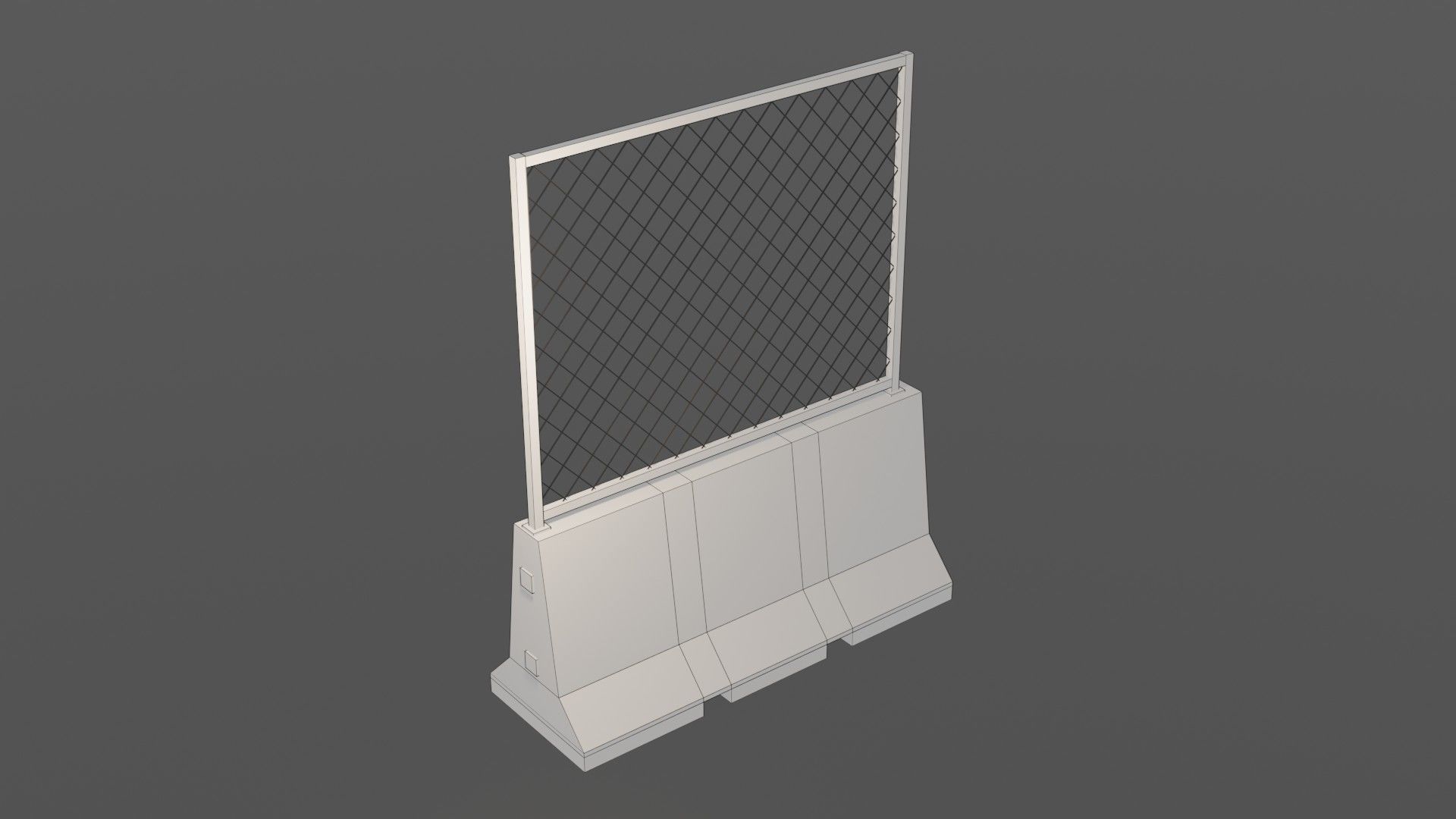 Concrete barrier  Low-poly 3D model_19