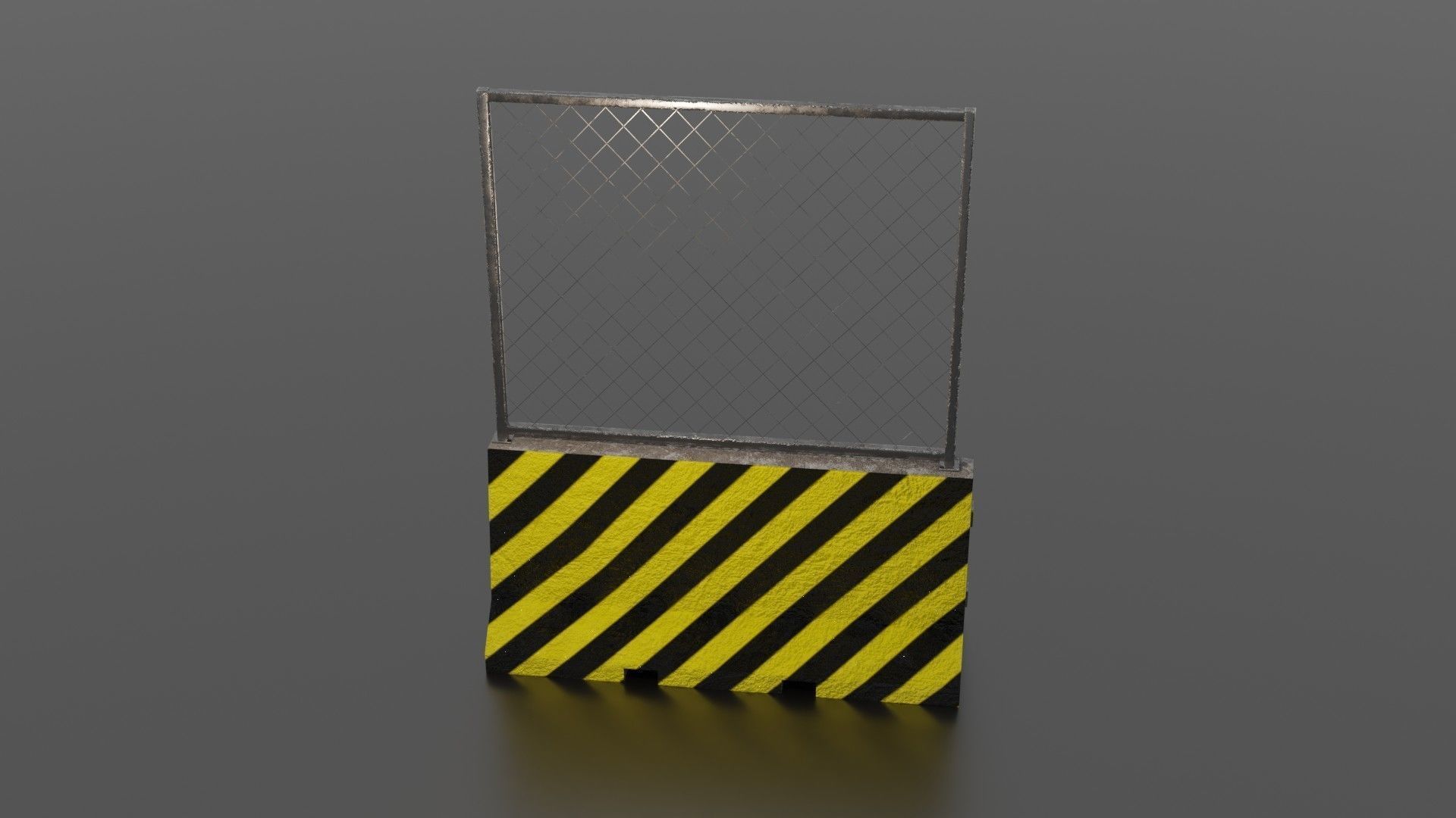 Concrete barrier  Low-poly 3D model_37