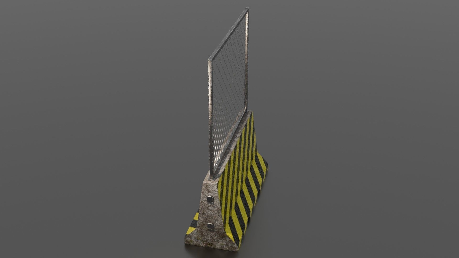 Concrete barrier  Low-poly 3D model_33