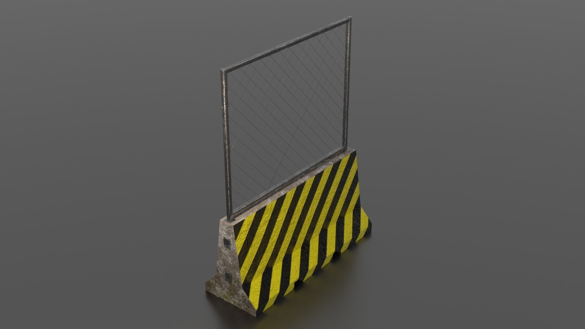 Concrete barrier  Low-poly 3D model_23