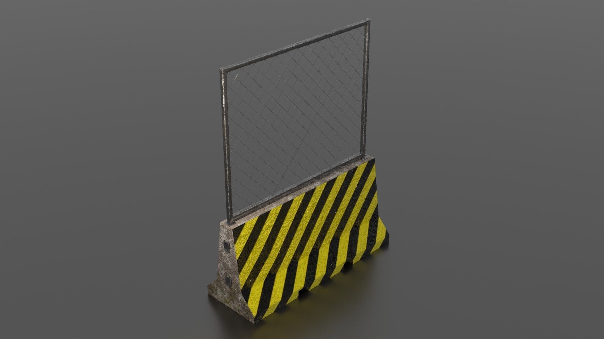 Concrete barrier  Low-poly 3D model_41