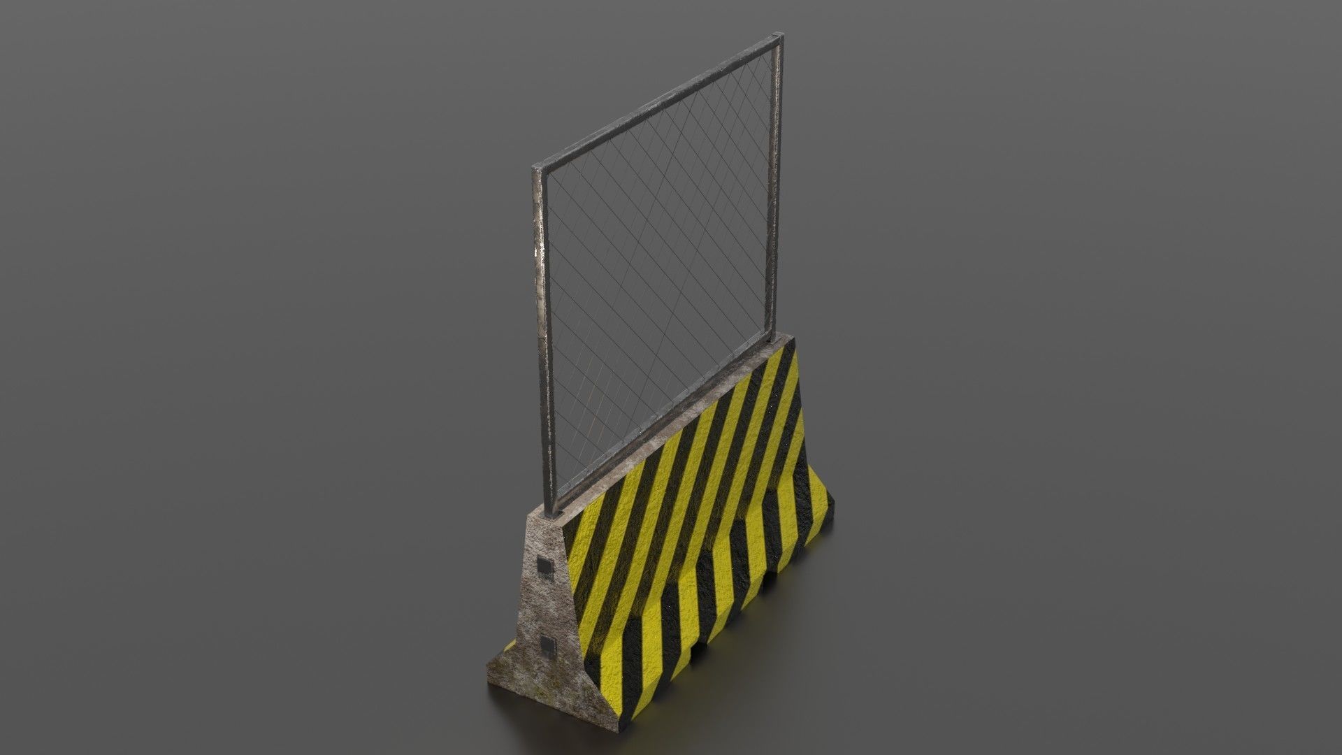 Concrete barrier  Low-poly 3D model_24