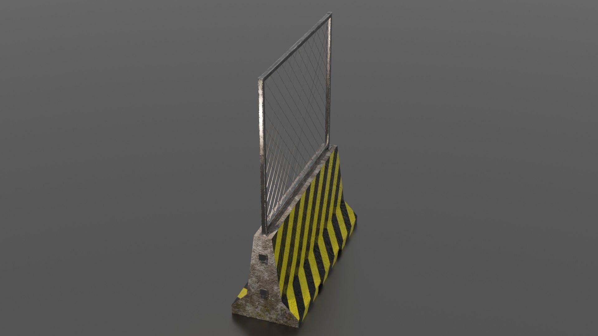 Concrete barrier  Low-poly 3D model_25