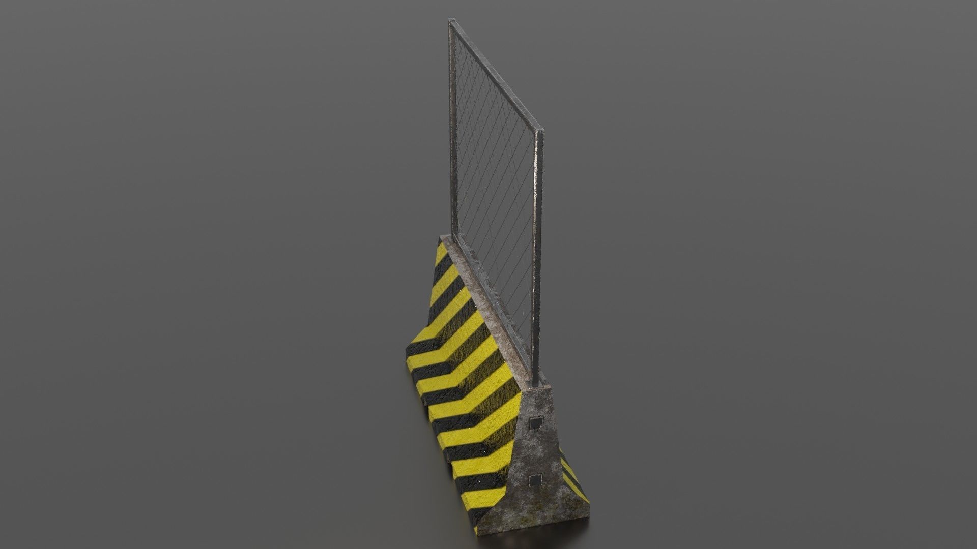 Concrete barrier  Low-poly 3D model_27